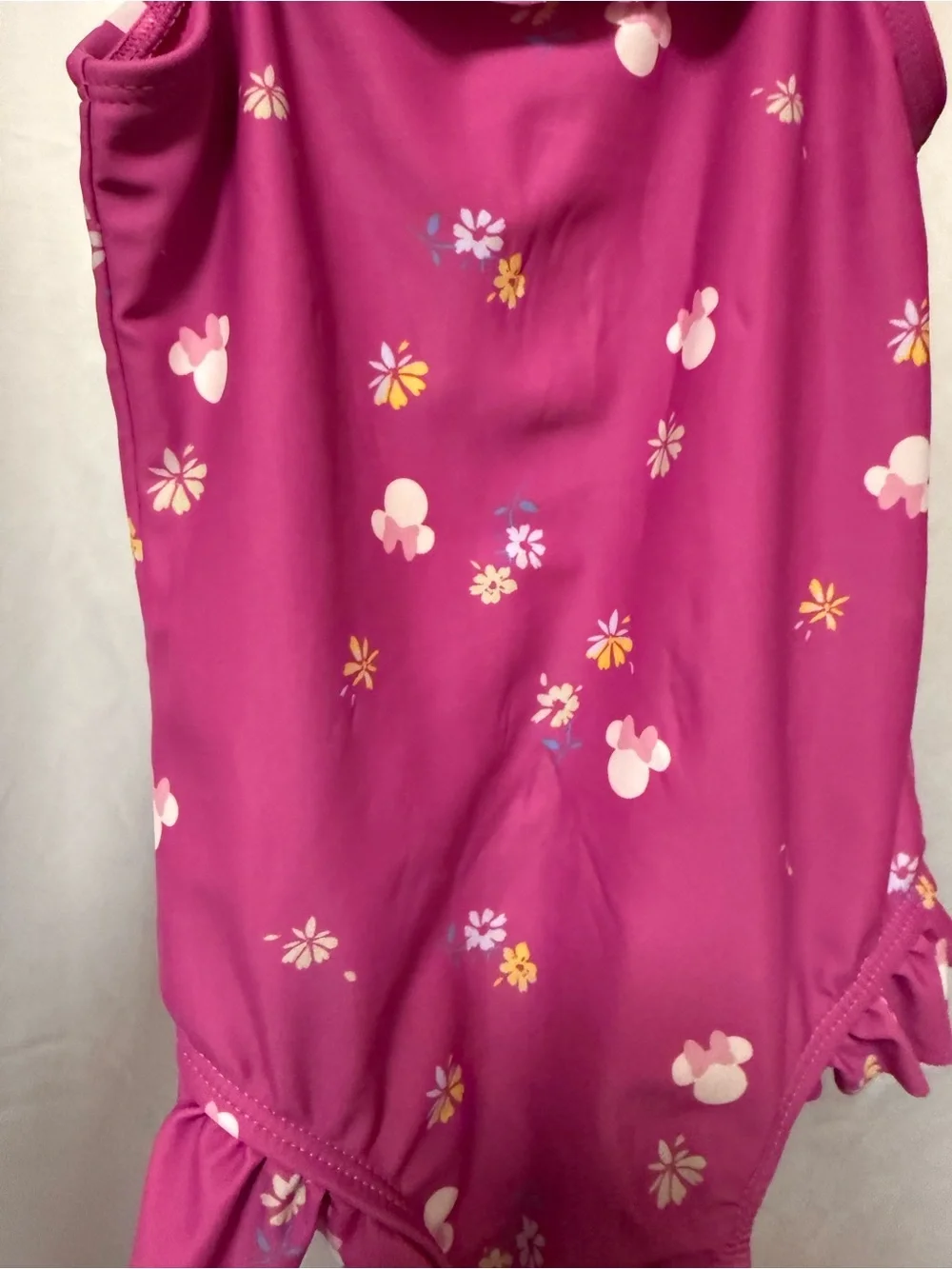 GAP x Disney Girls Minnie Mouse Bright Pink Floral Swimsuit